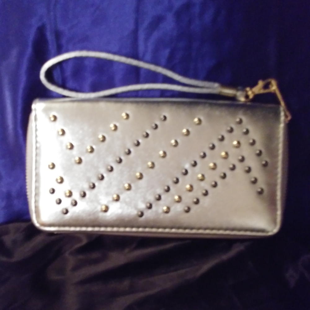 Vintage 80's Silver Beaded Clutch